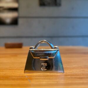 Vtg Jeanne Lottie Silver Designer Mini Handbag Charm